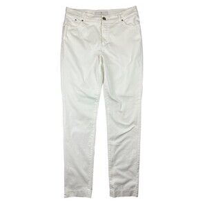 Dismero Italy Jeans Women's Size 32 Mid-Rise Tapered leg Pants  White Twill